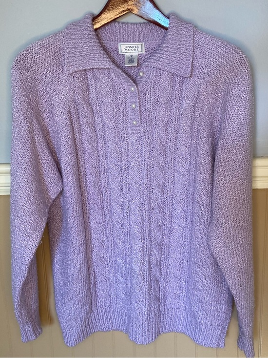 Jennifer Moore Sweaters - Vintage Jennifer Moore Lavender Knit Pullover with Pearl Buttons - Medium